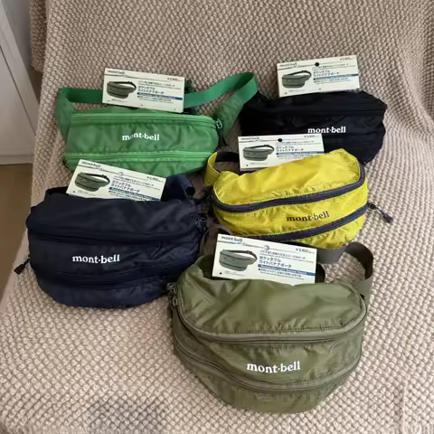 MontBell Lightweight Nylon Waterproof Waist Bag for Outdoor Sports, Cycling, and Crossbody Backpack 