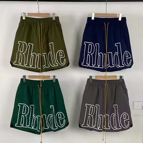 American Rhude Shorts Men Fashion Casual Breathable Multi-color style Loose Breathable Quick Drying 