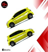 Toyota Wigo TRD Sportsmind Linear Cut out Vinyl sticker Silver Color