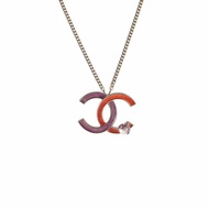 CHANEL 合金雙C琺瑯瓢蟲項鏈項鍊