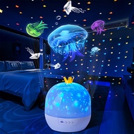cod LED Crown Projection Light Galaxy Star Sky Fantasy Night Light 360°Rotating 15 Sets of Patterns 