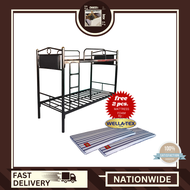 ❆BRIDGETTE DOUBLE DECK METAL BED FRAME POWDER COATED METAL BED FRAME (30X30X75 )(36X36X75) with MATT