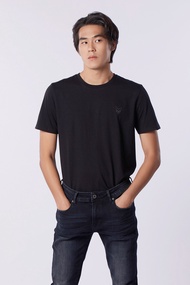 ESP เสื้อทีเชิ้ตเฟรนช์ชี่คอกลม ผู้ชาย สีดำ | Crew Neck Frenchie Tee Shirt | 3783