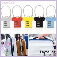 LAYOR1 Security Lock, Aluminum Alloy Cupboard Cabinet Locker Padlock Password Lock, Multifunctional Mini Steel Wire 3 Digit Suitcase Luggage Coded Lock