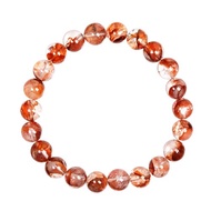 【正佳珠寶】膠花水晶 高品錦鯉紅膠花水晶 8.8-9.3mm 膠花手珠