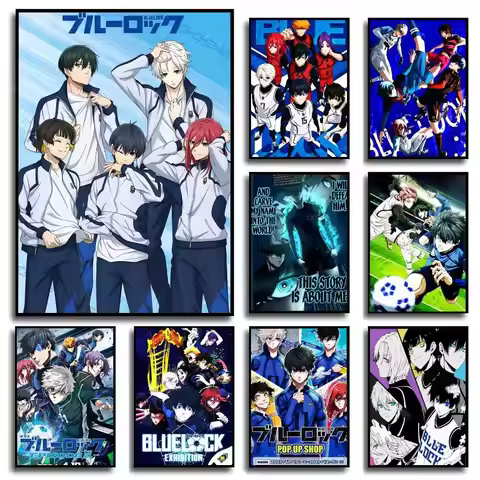 Anime BLUE LOCK Isagi Yoichi Poster No Framed Poster Kraft Club Bar Paper Vintage Wall Art Painting 