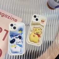 Pooh Bear Hug Phone Case Suitable For iPhone 7plus 8plus 14 13 Pro Max 12 11 Cartoon Shock-Resistant