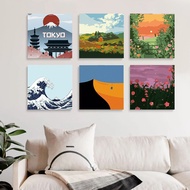 【20x20cm】RUOPOTY Abstract Paint By Numbers With frame Picture Drawing Landscape Paint For Painting W