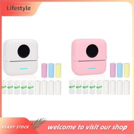 [Lifestyle] Mini Portable Printer, Inkless Sticker Printer with 12 Rolls Paper, Mini Thermal Printer for Notes/Photos/Stickers