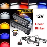 CPAO 1 PAIR 6 LED FRONT GRILLE STROBE BLINKER WARNING LIGHTS