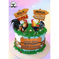 rooster theme cake topper