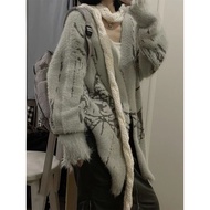 y2k y2k Jacket Asian Culture y2k Women's Clothing Japanese Winter Imitation Mink Fur Soft Waxy Knit 
