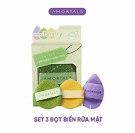 Bông mút rửa mặt bọt biển hình giọt nước AMORTALS to mềm làm sạch da mặt