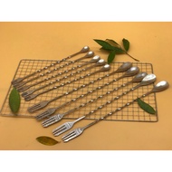 Combo of 3 spoons 26, 3 spoons 32, stirring spoon with 2 stainless steel ends 26cm and 32cm