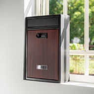 (直式)經典木紋信箱 密碼鎖 鍍鋅板製 郵箱 意見箱