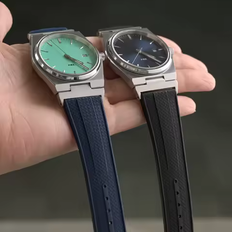 Fluoro Rubber Strap for Tissot PRX Powermatic 40mm Stainless Steel Buckle Men FKM Sport Waterproof Q