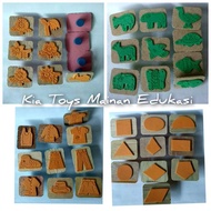 Stempel Mainan Anak Geometri/ Baju/ Bunga/ Hewan