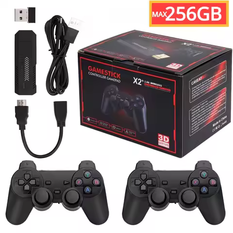 256G 58,000 Games GD10 Plus Game Stick 4K HD Video Game Console 2.4G Double Wireless Controller Game