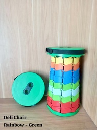 KURSI LIPAT BULAT PORTABLE RAINBOW BANGKU LIPAT OUTDOOR KURSI PANCING PLASTIK - RAINBOW DELI CHAIR M