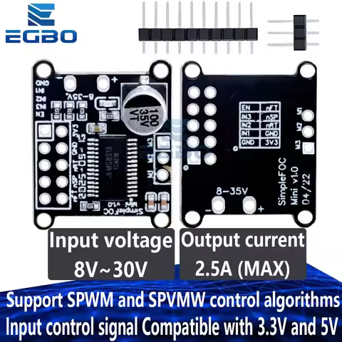 8-30V SimpleFOCMini DC brushless motor drive board FOC control driver SVPWM control algorithm