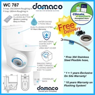 Domaco D787 Toilet Bowl Rimless Triple Turbo Tornado Improved Flushing