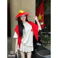 T-shirt, T-shirt with love scarf, National Day model September 2