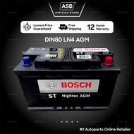BOSCH LN4 DIN80 (AGM) Car Battery - BMW F22, X1 E84 VOLVO V40 MERCEDES W176, W246, W204