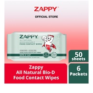Zappy All Natural Biodegradable Food Contact Wipes 50 Sheets