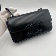 CELINE Triomphe 黑色鏈條單肩包