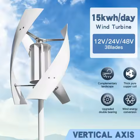 15KWH/Day System With Solar Panel Battery 5KW Vertical Axis Maglev Wind Turbine Free Delivery For Ho