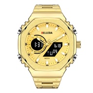JAM TANGAN PRIA MEWAH GOLD - BELLEDA B-9950  WATER RESISTANT