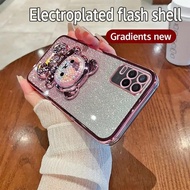 Cho Oppo A54 4G Trường Hợp silicon mềm Bling Chống Sốc bằng nhựa TPU mạ điện vỏ điện thoại di động C