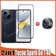 Tecno Spark Go 1 4G Tempered Glass for Itel P55 4G 5G A70 2 in 1 Full Cover Camera Lens Screen Prote