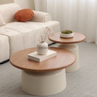 Simple Living Room Apartment Cream Coffee Table Round B & B Net Nordic Black Tea hx2 B & B Small Apa