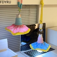 FDYRU ลมตีระฆัง โคมไฟดอกไม้แขวน สีสันสดใส คาวาอิ โคมไฟแขวนเพดาน จี้ไฟ แบบพกพาได้ ไฟกลางคืนสำหรับห้อง