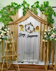 backdrop lamaran 1 set lengkap paket dekorasi tunangan wedding ukuran 2.2 meter
