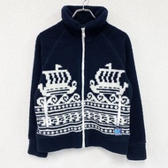 Helly Hansen 全拉鍊抓絨外套/披肩外套，海軍藍，M 碼，古著。