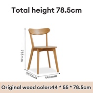 GOLD solid wood dining chairs wooden backrest chairs Back Chair Household  Nordic Meja Makan 2 kerus