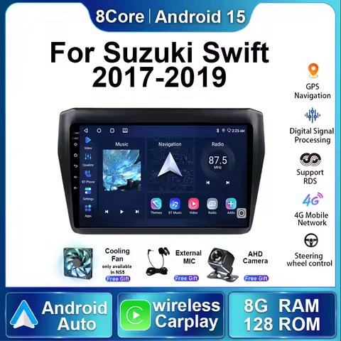 For SUZUKI Swift 5 Swift 2017 2018 2019 Android15 Car Radio Multimedia Stereo Player GPS Navigation 