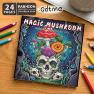 Strange Mushrooms: Adult Coloring Book, Featuring Scary Skulls And Beautifully Patterned Plants, 24 