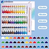 NOBELJIAOO 12/24/36colors Watercolor Paint Set in Tubes Art Academy Gouache Pigment Kit 5ml/Tube Wat