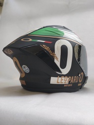 HELM JS ARMOR MOTIF LEOPARD HITAM DOP