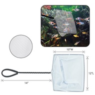 Fish Net (White - Fine) 14"Handle (Net Size -10"L x 7"W / 12"L x 10"W)