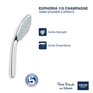 GROHE 27222000 EUPHORIA 110 CHAMPAGNE Hand Shower 3 Sprays