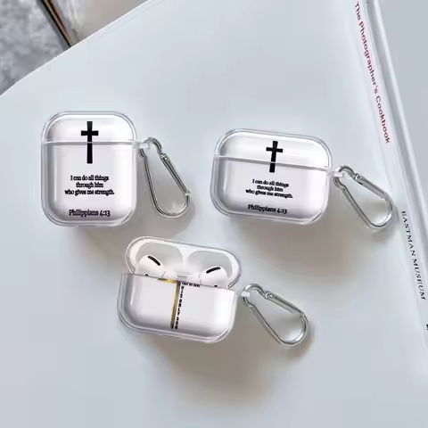 Clear Earphone Cases Cover Case For Airpods Pro3 3 Pro 1 Pro2 2 4 Praying Peace On Cross