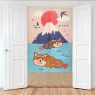 柴犬 富士山 門簾 炸蝦