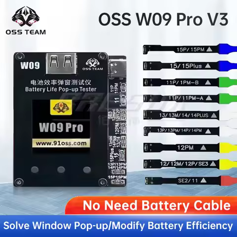 OSS W09 Pro V3 Battery Life Pop-up Tester for IPhone 11-15 Series Solve Phone Window Pop-up Modify B