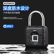 Smart Fingerprint Padlock Outdoor Waterproof Anti-Rust Padlock Smart Electronic Padlock Head Door Anti-Theft Password Lock Cabinet