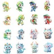 🐉 7 Set Templat Photoshop – Rekaan Maskot Kartun Tahun Naga 2024, 2024龙年卡通IP形象设计素材7套PS模版