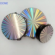 OONE Hand Drum, Single/Double Row Rainbow Wood Radiant Tambourine Handbell, Durable Reflective 6/8/1